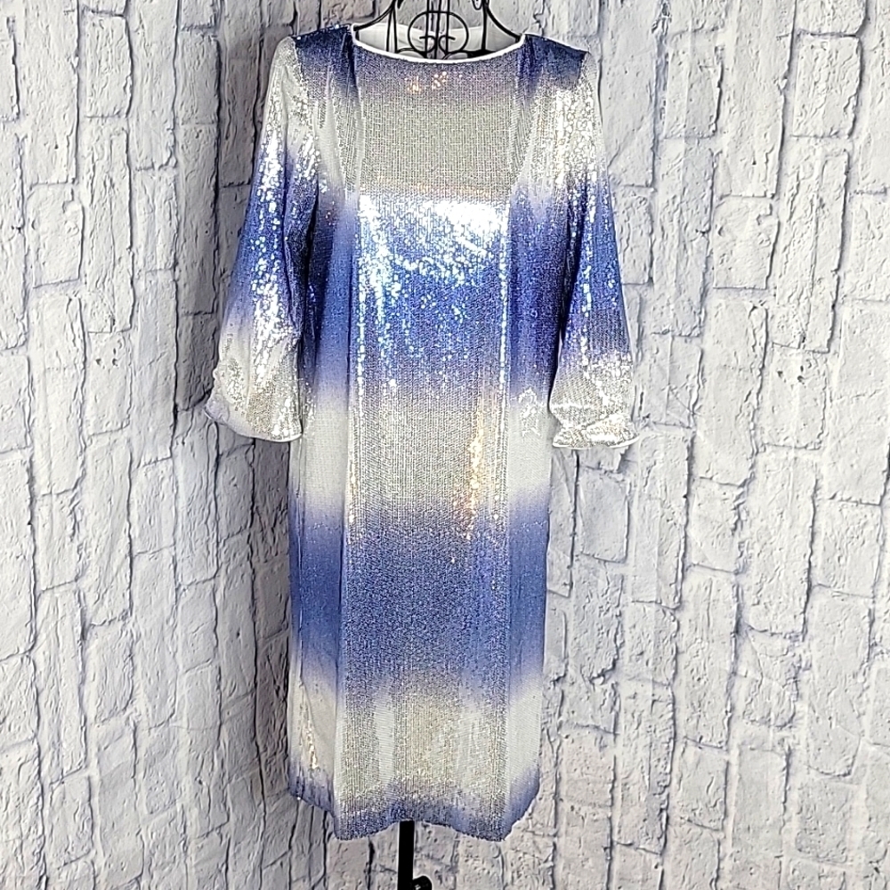 MAIA Silver and Purple‎ Sequined Dress Size 6